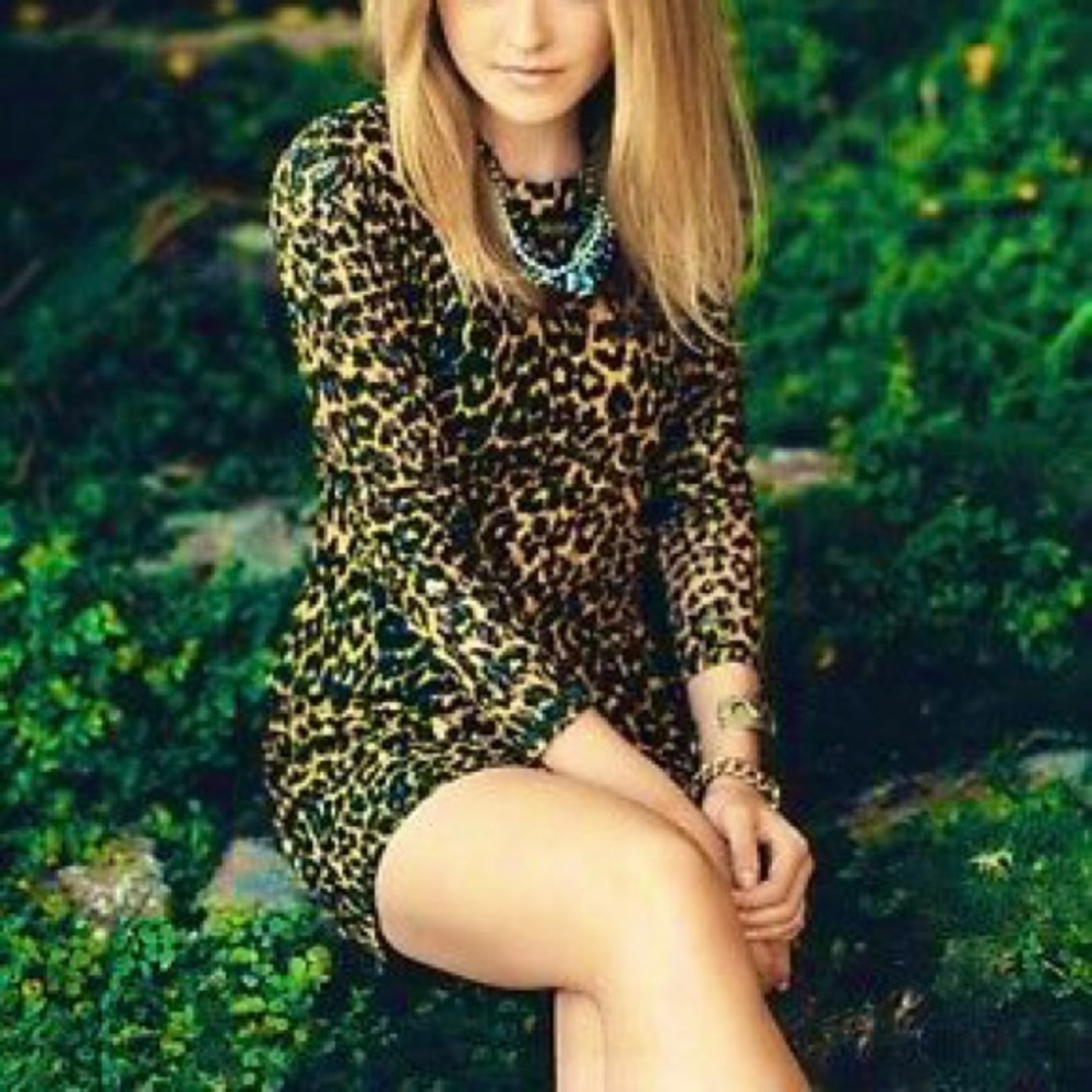 Rodarte for Target Lace Leopard Print Long Sleeve Mini Dress